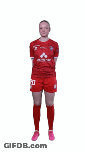 Female Soccer Player In Red Shirt Number 20 GIF