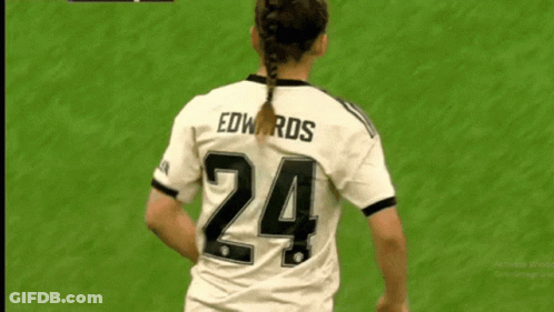 Female Soccer Player In White Jersey Number 24 GIF