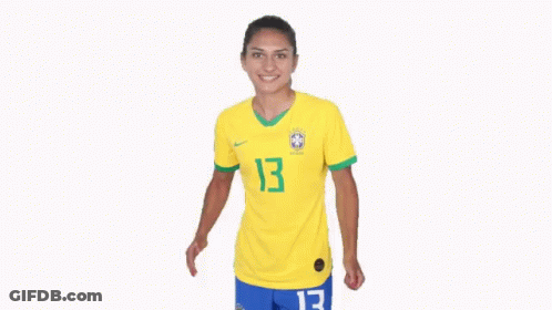 Female Soccer Player In Yellow Jersey Number 13 GIF