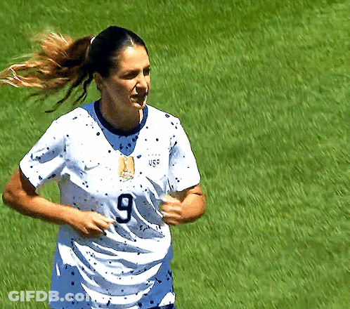 Female Soccer Player Number 9 Jersey GIF