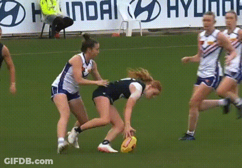 Female Soccer Players In Front Of Hyundai Banner GIF