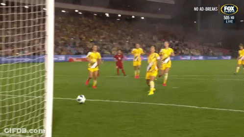 Female Soccer Players In Yellow And Black Uniforms Number 20 GIF