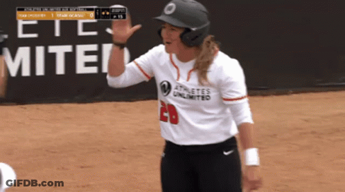 Female Softball Player In White Shirt Number 20 GIF
