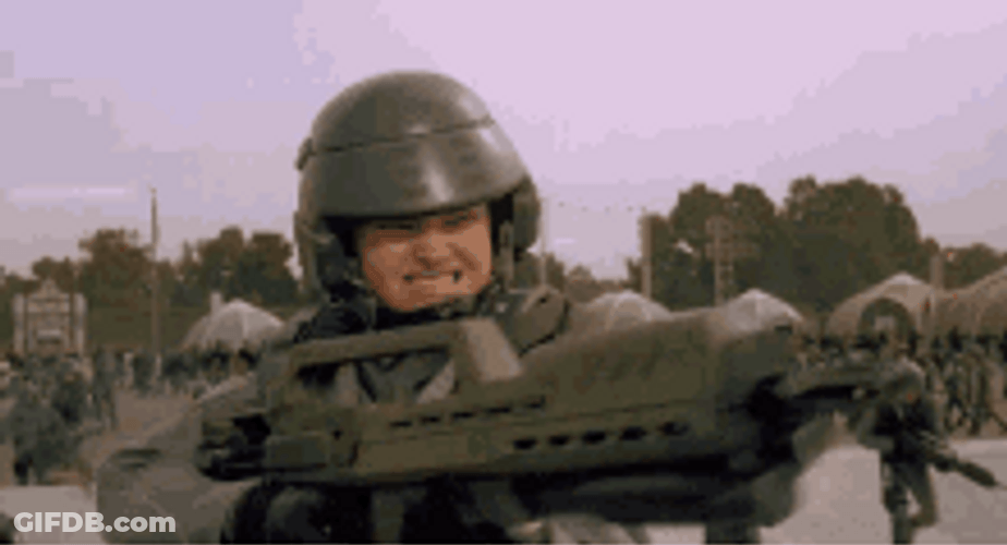 Female Soldier Fighting Battle Shooting GIF