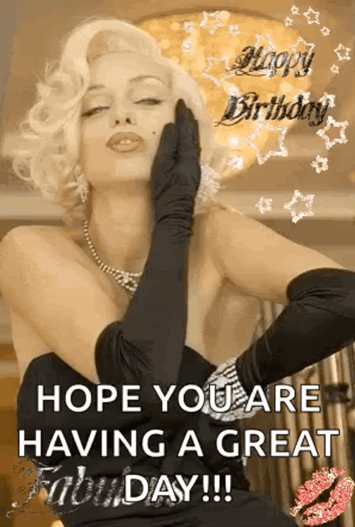 Female Vintage Actress Marilyn Monroe Happy Birthday GIF