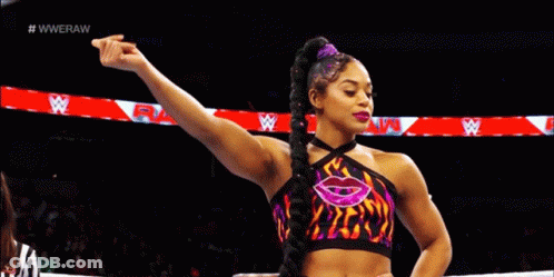 Female Wrestler Arms Outstretched Crowd GIF