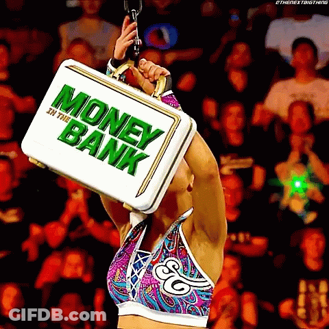 Female Wrestler Holding Briefcase Saying Money In The Bank GIF