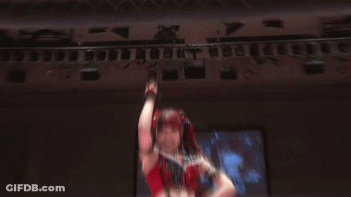 Female Wrestler In Black Shirt Saying Ping Dong Hello GIF