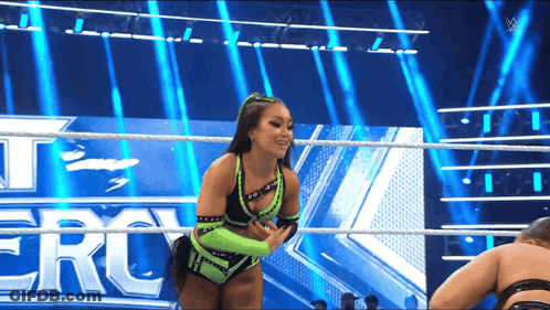 Female Wrestler In Ring With Ero GIF