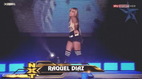 Female Wrestler Raquel Diaz On Stage GIF