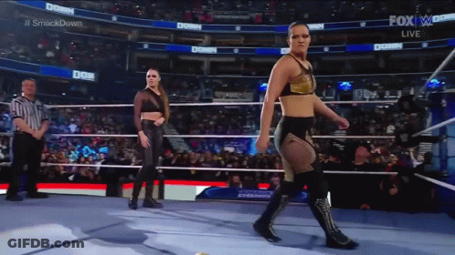 Female Wrestler Walking Out Of Ring GIF