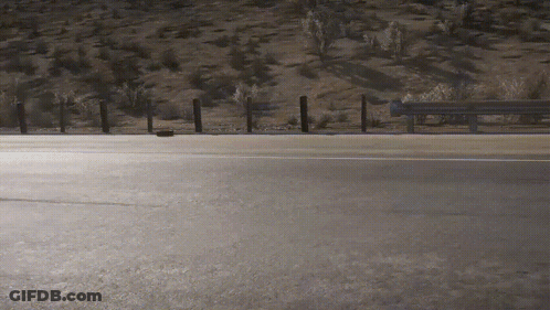 Fence Along Highway With Trees GIF