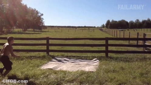 Fence In Field With FailArmy GIF