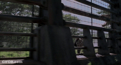 Fence With Field And Trees Behind GIF