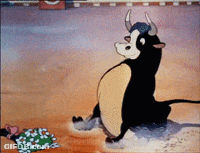 Ferdinand The Bull Smelling Flowers GIF