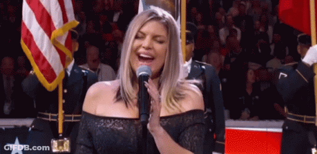 Fergie Singing National Anthem GIF