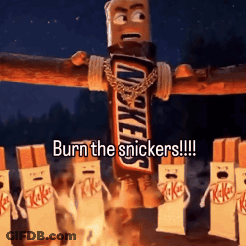 Ferocious Peanut Butter Snickers Bars GIF