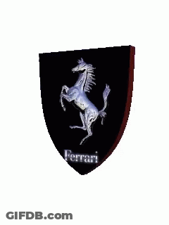 Ferrari Black Shield Rearing Silver Horse GIF