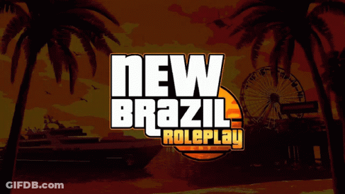 Ferris Wheel And Palm Trees Saying New Brazil GIF