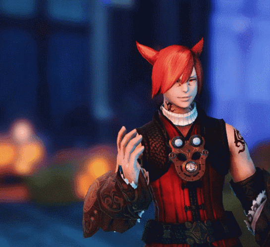 FFXIV Catboy Blowing Kiss GIF