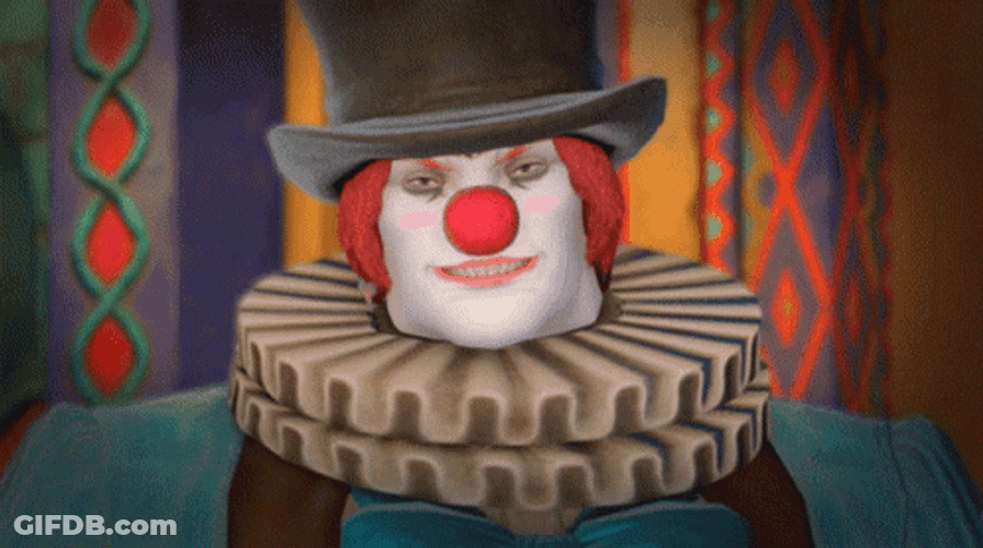 FFXIV Clown Awkward Evil Smile GIF
