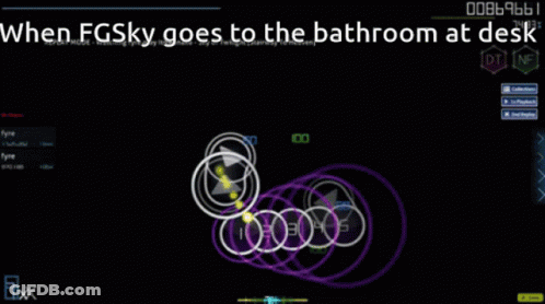 FGSky Goes To Bathroom At Desk GIF