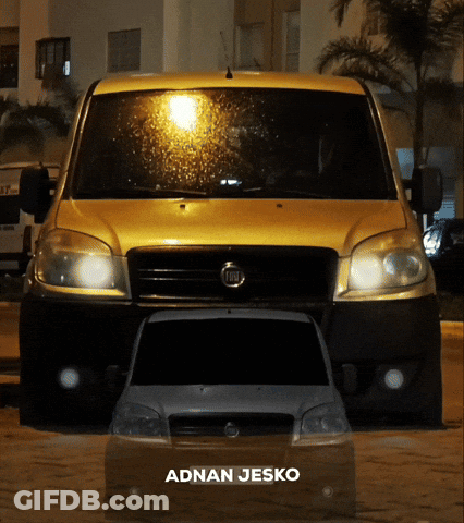 Fiat Van Next To Smaller Fiat GIF