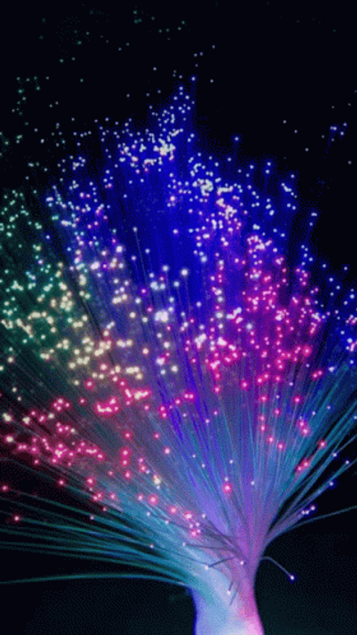 Fibre Optic Fountain Night Light Aesthetic GIF