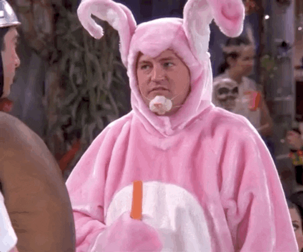 Fictional Character Chandler Bing Easter Bunny Costume GIF