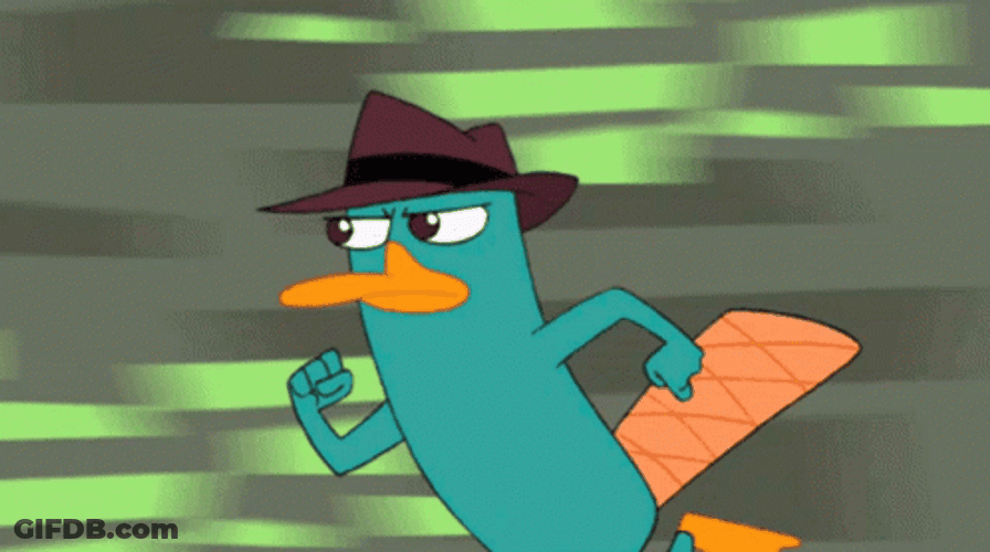 Fictional Character Perry The Platypus Running GIF