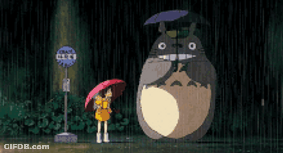 Fictional Character Totoro Bounced With Satsuki Kusakabe GIF
