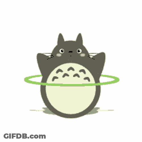 Fictional Character Totoro Dancing With Hula Hoop GIF