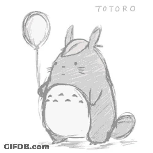 Fictional Character Totoro Illustration Blinking Eyes GIF