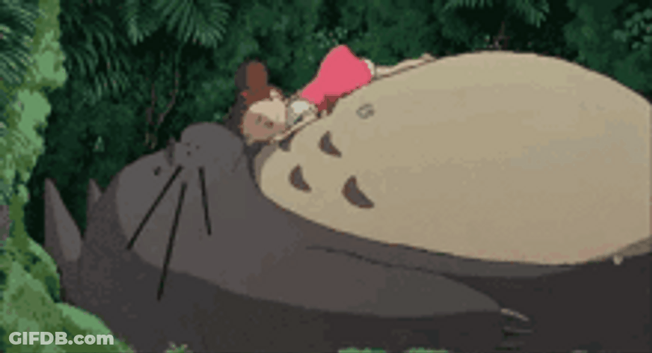 Fictional Character Totoro Sleeping With Mei Kusakabe GIF