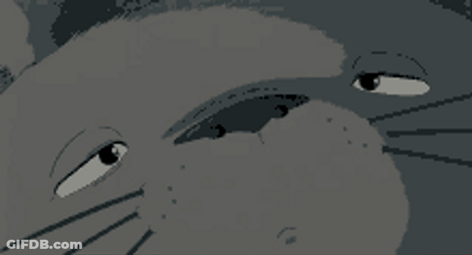 Fictional Character Totoro Slowly Opening Its Eyes GIF