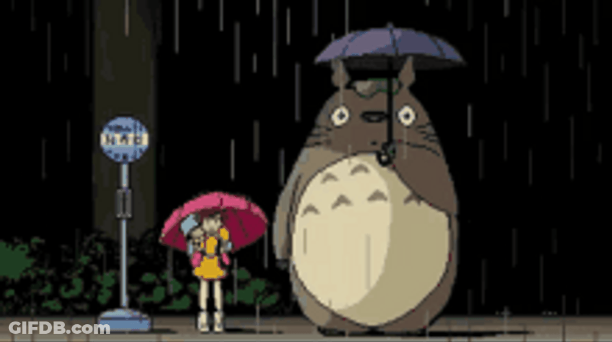Fictional Character Totoro Waiting With Satsuki Kusakabe GIF