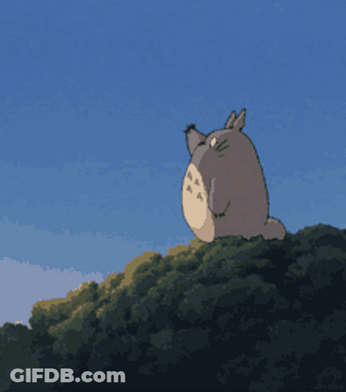 Fictional Character Totoro Waving Up GIF