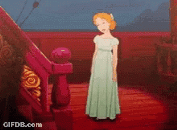 Fictional Character Wendy Darling Bow Holding Her Dress GIF