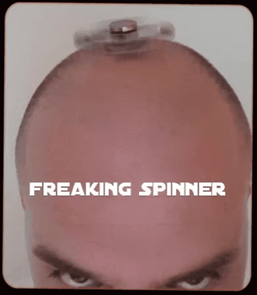 Fidget Spinner On The Top Of Bald Head GIF