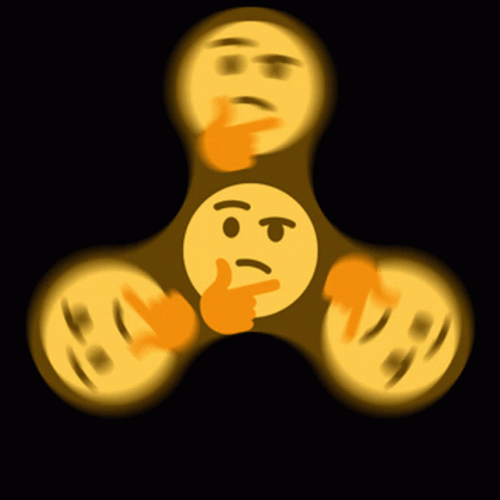 Fidget Spinner Thinking Face Emoji GIF