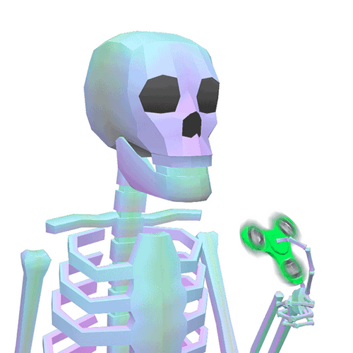 Fidget Toy Spinner Skeleton 3D GIF