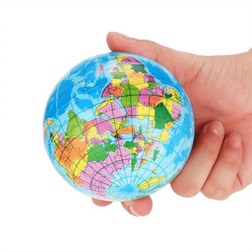Fidget Toy Stress Ball Globe GIF