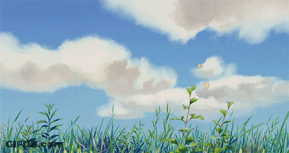 Field With Blue Sky And Clouds GIF