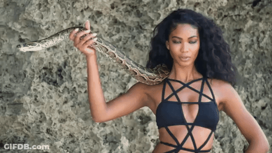 Fierce Chanel Iman Snake GIF