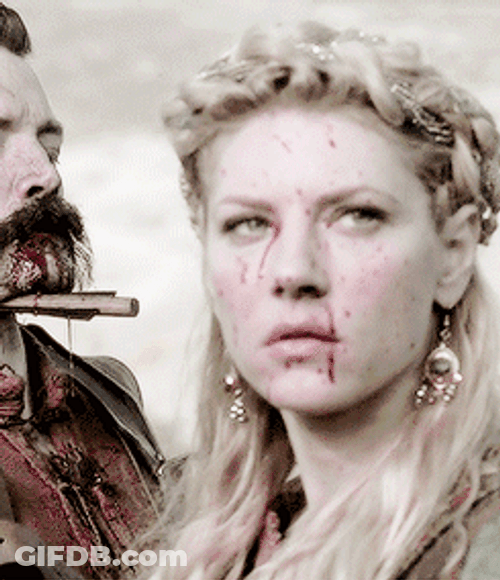 Fierce Girl Vikings Covered Blood GIF