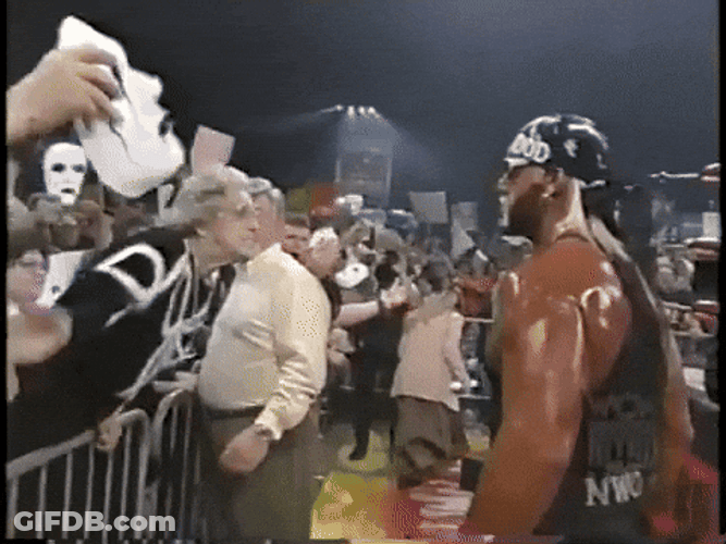Fierce Granny Fighting Off Wrestler GIF