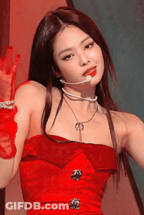 Fierce Jenny In Red GIF