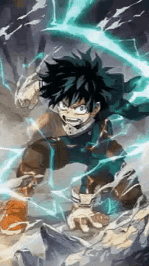 Fierce Lightning Deku GIF