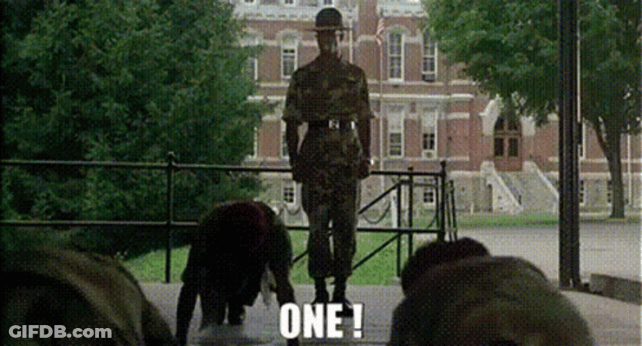 Fierce Major Payne Push Up Countdown GIF
