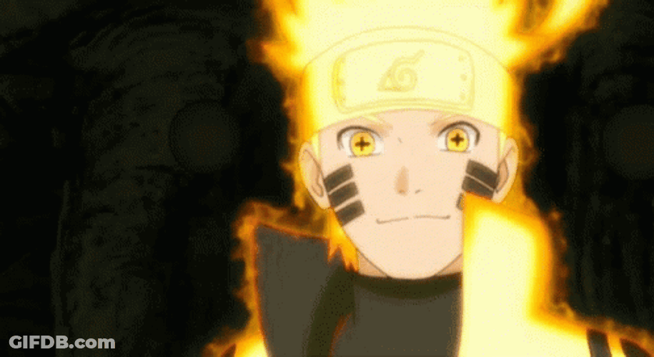 Fiery Naruto Uzumaki Black Background GIF